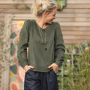 Blouse Amarante - velours milleraies kaki - Quintessence