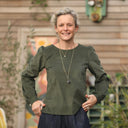 Blouse Amarante - velours milleraies kaki - Quintessence