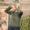 Blouse Amarante - velours milleraies kaki - Quintessence