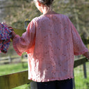 Blouse Annette Broderie de coton rose pamplemousse ajourée | Quintessence