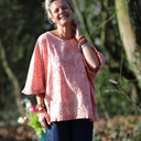 Blouse Annette Broderie de coton rose pamplemousse ajourée | Quintessence