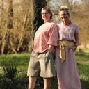 Blouse Annette Broderie de coton rose pamplemousse ajourée | Quintessence