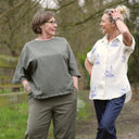 Blouse Annette Broderie fleurie kaki | Quintessence