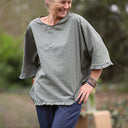 Blouse Annette Broderie fleurie kaki | Quintessence
