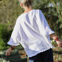 Blouse Annette Double gaze de coton blanche | Quintessence