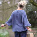 Blouse Annette Double gaze de coton Bleu encre | Quintessence