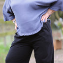 Blouse Annette Double gaze de coton Bleu encre | Quintessence