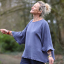 Blouse Annette Double gaze de coton Bleu encre | Quintessence