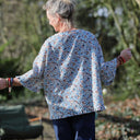 Blouse Annette Double gaze de coton fleurettes bleues | Quintessence