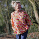 Blouse Annette Double gaze de coton “Fleurs en Feu” | Quintessence
