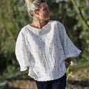 Blouse Annette Double gaze de coton “Petits Cœurs d’Été” | Fabriqué en France | Quintessence