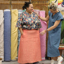 Blouse Annette Fleurs d’Inde porté | atelier à Roubaix