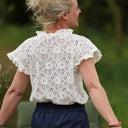 Blouse Camélia Dentelle ivoire porté | atelier à Roubaix