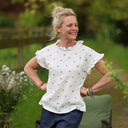Blouse Camélia – Double gaze de coton blanc cassé cœurs - Quintessence