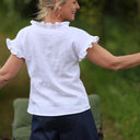 Blouse Camélia Double gaze de coton blanche | Quintessence