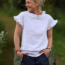 Blouse Camélia – Double gaze de coton blanche - Quintessence