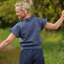 Blouse Camélia Lin bleu jeans | Quintessence