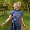 Blouse Camélia Lin bleu jeans | Quintessence