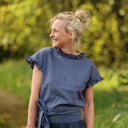 Blouse Camélia – Lin bleu jeans - Quintessence