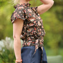 Blouse Camélia Voile de coton nuit fleurie | Quintessence
