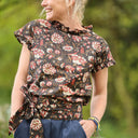 Blouse Camélia Voile de coton nuit fleurie | Quintessence