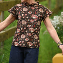 Blouse Camélia Voile de coton nuit fleurie | Quintessence