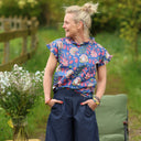 Blouse Camélia Voile de coton rosée bleue | Quintessence