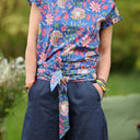 Blouse Camélia Voile de coton rosée bleue | Quintessence