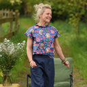 Blouse Camélia Voile de coton rosée bleue | Quintessence
