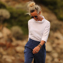 Blouse Catherine bel armuré de coton blanc - Quintessence