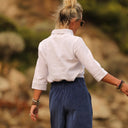 Blouse Catherine bel armuré de coton blanc - Quintessence