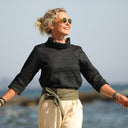 Blouse Catherine en lin noir - Quintessence