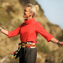 Blouse Catherine en lin/coton orange crépuscule - Quintessence