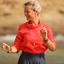 Blouse Catherine en lin/coton orange crépuscule - Quintessence