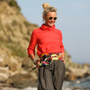 Blouse Catherine en lin/coton orange crépuscule - Quintessence