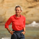 Blouse Catherine en lin/coton orange crépuscule - Quintessence