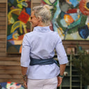 Blouse Catherine en seersucker de coton bleu/blanc - Quintessence