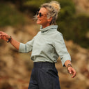 Blouse Catherine en vichy bleuté - Quintessence