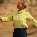 Blouse Catherine en vichy ficelle/jaune fluo - Quintessence