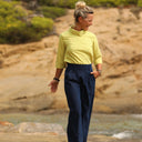 Blouse Catherine en vichy ficelle/jaune fluo - Quintessence