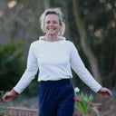 Blouse Clarisse - Jersey brodé blanc cassé - Quintessence