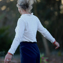 Blouse Clarisse - Jersey brodé blanc cassé - Quintessence