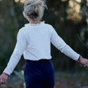 Blouse Clarisse - Jersey brodé blanc cassé - Quintessence