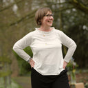 Blouse Clarisse Jersey brodé blanc cassé | Quintessence