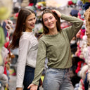 Blouse Clarisse - Jersey brodé kaki - Quintessence