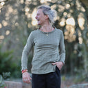 Blouse Clarisse - Jersey brodé kaki - Quintessence