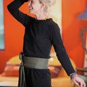 Blouse Clarisse - Jersey brodé noir - Quintessence