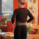 Blouse Clarisse - Jersey brodé noir - Quintessence