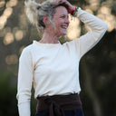 Blouse Clarisse - Maille côtelée ivoire - Quintessence