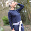 Blouse Clarisse Viscose/lin marine | Fabriqué en France | Quintessence